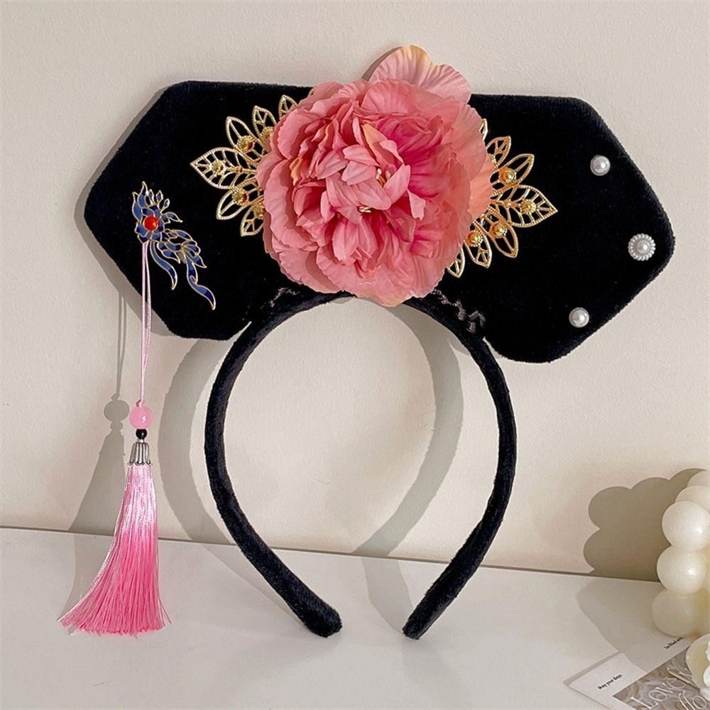 Bow Flower Pearl Ancient Style Headwear Antique Headband Hanfu Hair Hoop Chinese Style Headwear