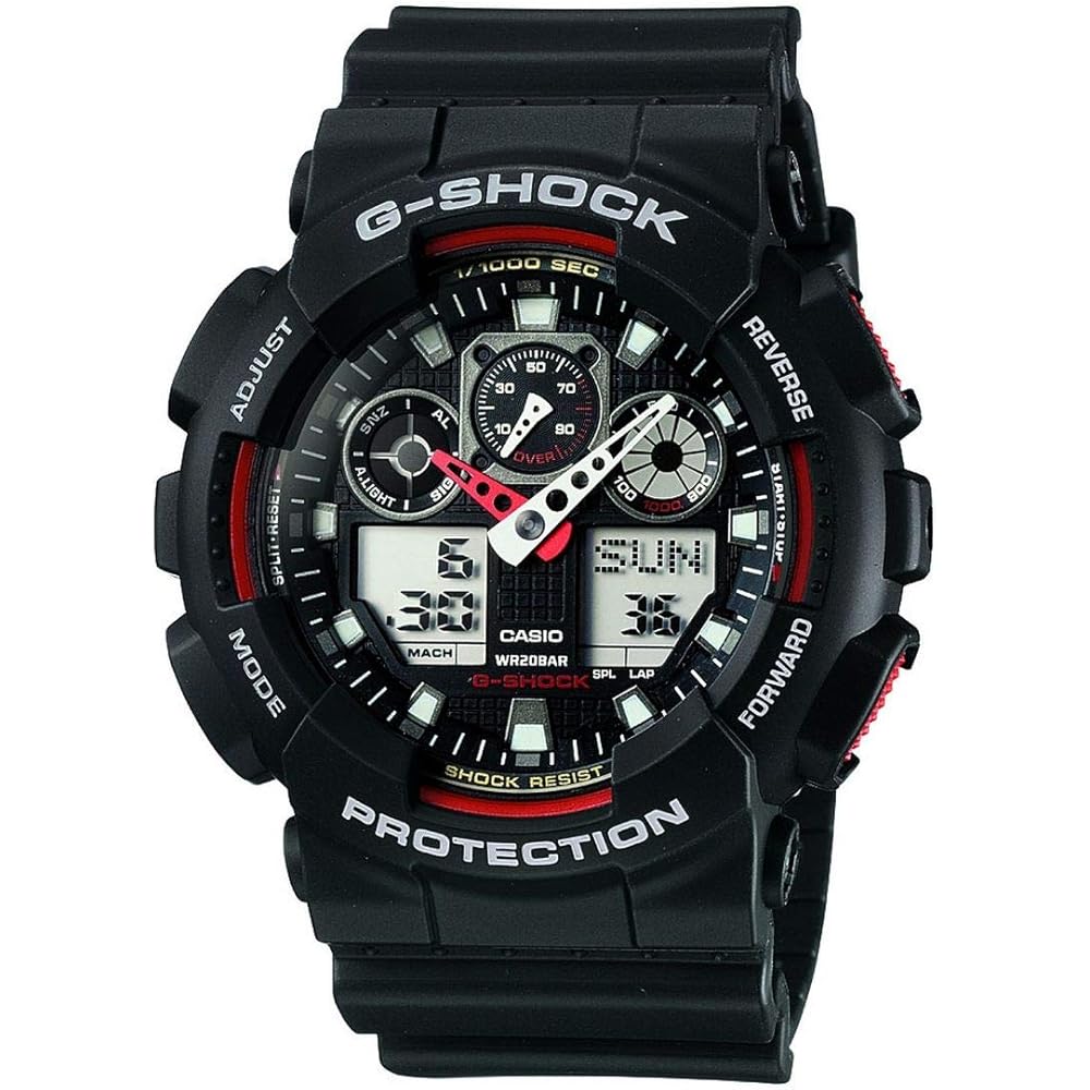 Casio G-Shock Men's Analog-Digital Watch GA100-1A4 Black Waterproof Shock Resistant