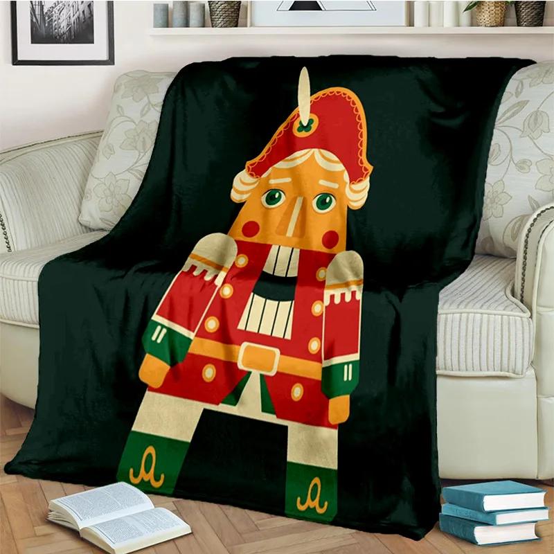 Одеяло с рисунком рождественской елки «Щелкунчик», мягкое одеяло для дома, спальни, кровати, дивана, пикника, путешествия, офиса, детское одеяло