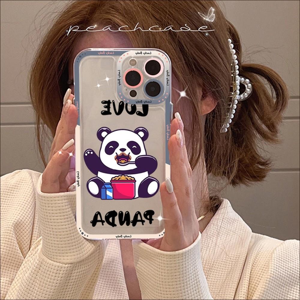 Чехол для телефона с милой пандой для IPhone 14, 13, 12, 11 Pro Max XS X XR SE 2020, 6, 7, 8 Plus, мини-защитный чехол