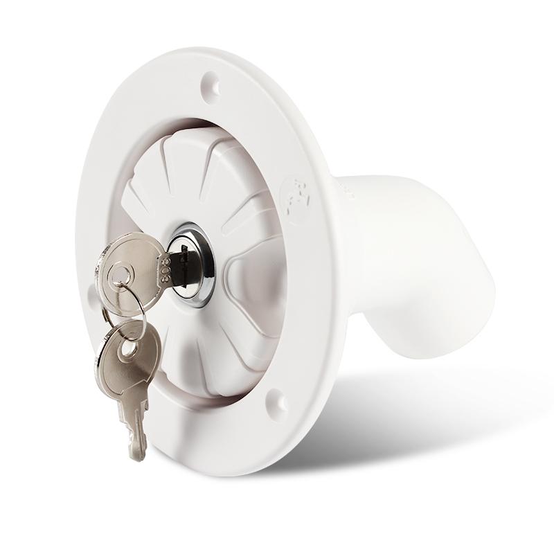 TYTXRV RV Accessories Caravan White Round Gravity Water Inlet with Lock for RV Boat Camper Trailer Exterior Hatch