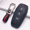 Силиконовый чехол для ключа с брелоком для 3-кнопочного смарт-ключа Ford, подходит для Ford Focus Mondeo Kuga Escape MK4 Mustang, с противоскользящей сотовой поверхностью