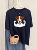 Russell Terrier Puppy Prints T-Shirt Womens Casual Comfortable T Shirts Soft Loose Short Sleeve Tops Summer O-Neck Woman Clothes
