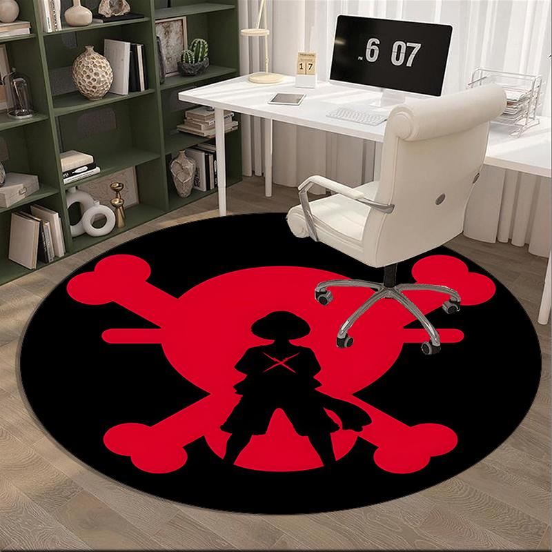 Classic Pirates Skull Crossbones round carpet Chair cushion Round Entryway Rug, Soft Round Rugs for Living Room, Bedroom, Circle Carpet decor gifts