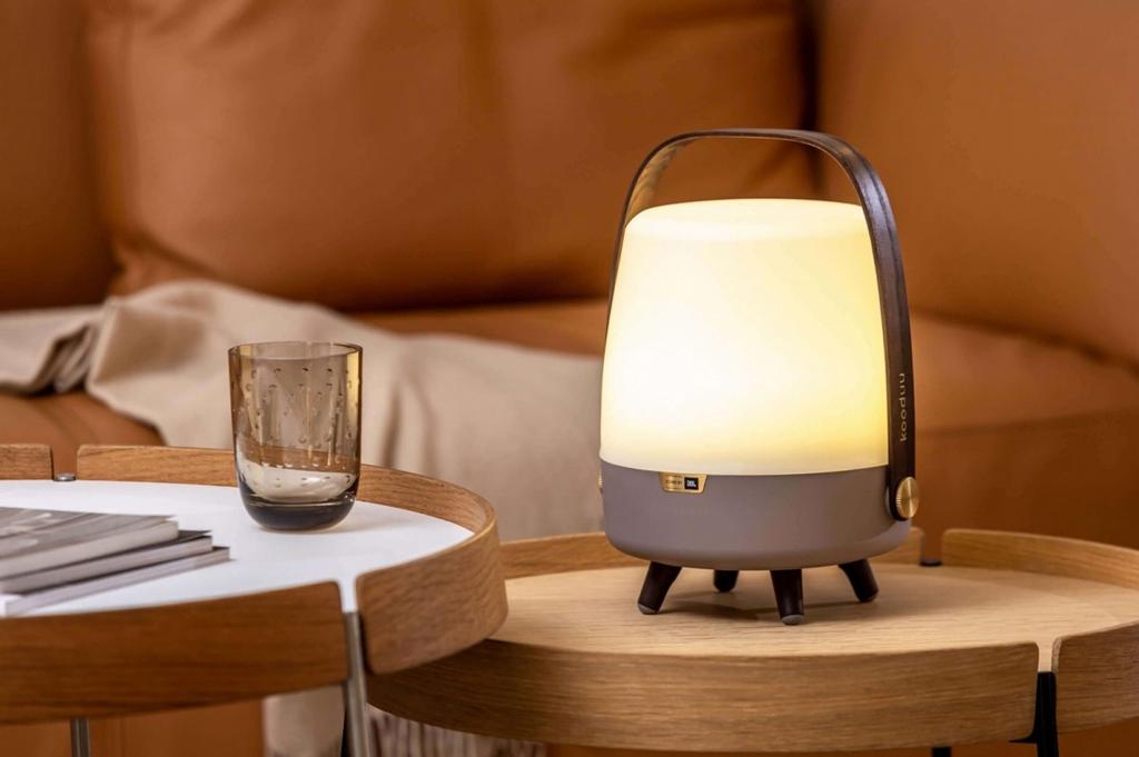 Portable lamp with speaker Lite-Up Play Mini beige