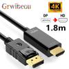 Адаптер-конвертер DisplayPort на HDMI 4K*2K DP to HDMI с кабелем 1,8 м для настольного компьютера, ноутбука, ПК, телевизора, монитора, проектора