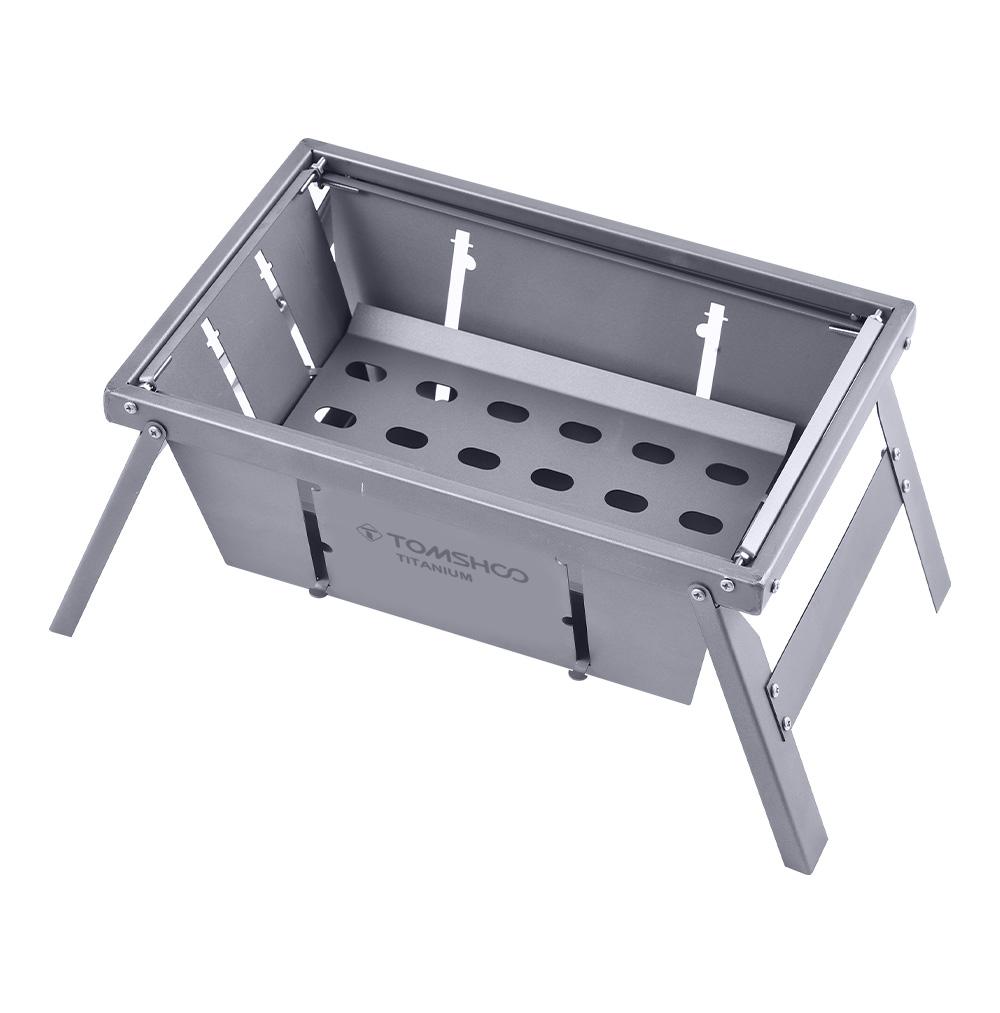 Мини-гриль, складная дровяная печь для барбекю, портативная, из чистого титана, толстая, антикоррозийная и ветрозащитная