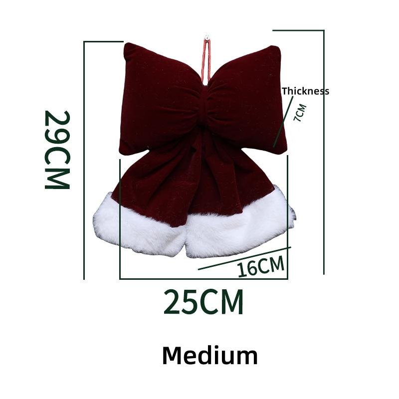 Velvet Ribbon Bow Luxurious Christmas Decoration Pendant Handcrafted Velvet Bow Versatile Festive Bow Ornament For Showcase Door