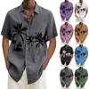 Дизайнерские весенне-летние мужские повседневные хлопковые однотонные рубашки с короткими рукавами, свободные рубашки