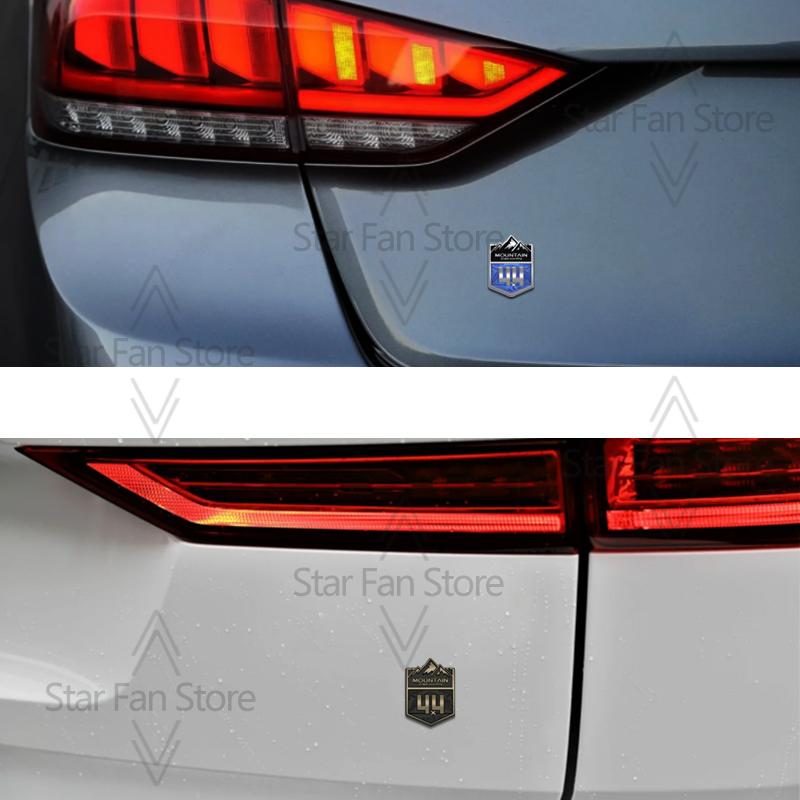 Metal Mountain Cross-country 4X4 Grille Badge Pattern Stickers Car Trunk Body Emblem Decal For Jeep Wrangler Chevrolet Toyota FJ ALW1