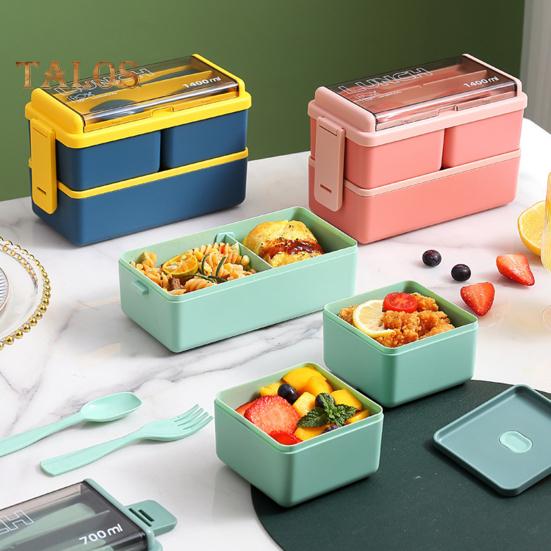 Bento Box двухслойный съемный прочный офисный работник портативный пищевой контейнер для ежедневного использования