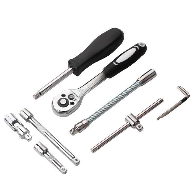 46-Piece Socket Wrench & Ratchet Screwdriver Set for Auto Repair