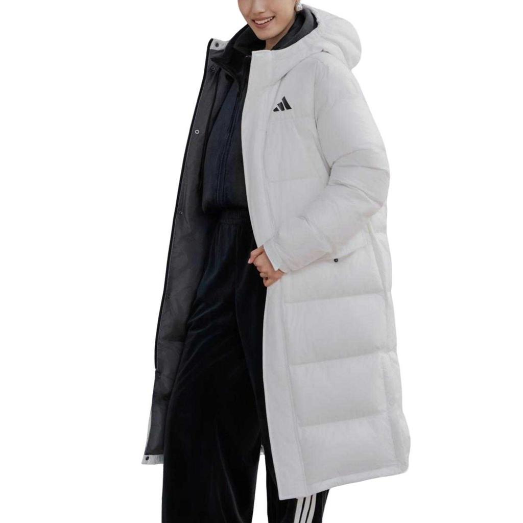 adidas Длинные пуховики Унисекс Белые с капюшоном Умеренные KF4396