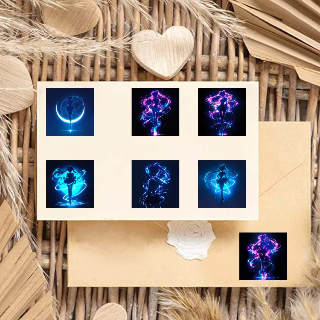 Рулон светящихся в темноте наклеек для девочек - 500 водостойких креативных наклеек для скейтбордов, бутылок для воды, чемоданов и дневников