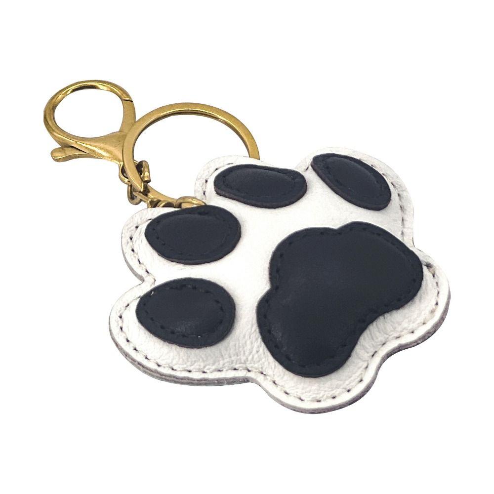 Pet Leather Cat Paw Pendant Hanger Bag Charm Cute Cat Footprint Keychain Car Accessory