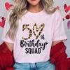 Women T-shirt 50th Fabulous Birthday Squad T-shirts 50th Years Old Birthday Party Matching Clothing Leopard Graphic Y2k Tops