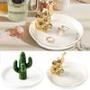 Nordic Ceramic Jewelry Tray Organizer Necklace Ring Display Plate Creative Decorative Crafts Cactus Antlers Holder Desktop Dish