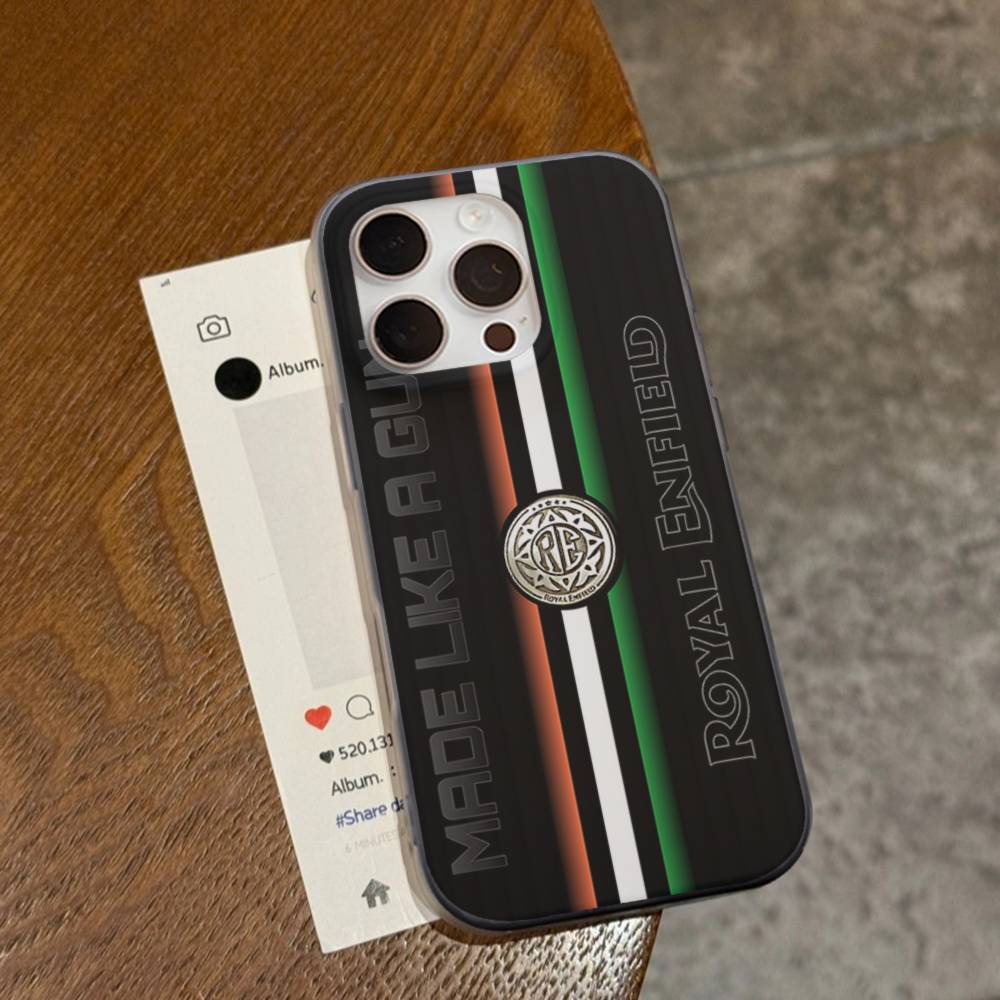 R-ROYALS E-ENFIELDS Логотип Полоска Гофрированный Ударопрочный Чехол Для Телефона Для IPhone 17 16 15 14 13 12 11 Pro Max Plus Pro Чехол