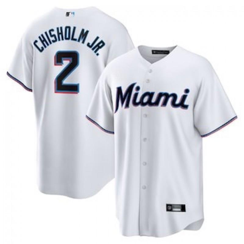 2026 MLB Miami Marlins 2 Embroidered Baseball Jersey Short Sleeve Mens Sports T-Shirt
