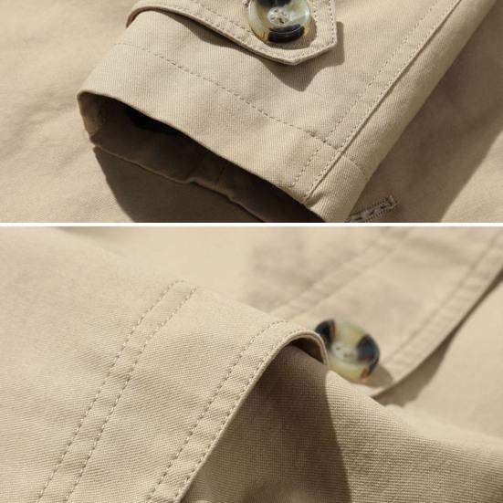 Men Retro Jacket Lapel Long Sleeve Single Breasted Business-Style Outwear Solid Color Pockets