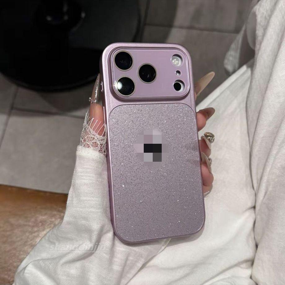 Блестящий однотонный чехол для телефона iPhone 16/15/17 Pro Max - Ударопрочный, Жесткий корпус, Дизайн с большим окном
