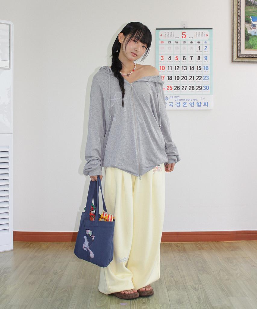 RONRON Betty Boop Lettering Sweat Jogger Pants Soft Yellow