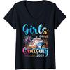Женская футболка с V-образным вырезом Girls Gone Cruising 2025, Поездка на круизном лайнере, Отпуск(1)
