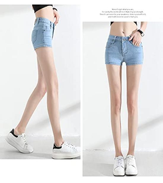 Джинсовые Летние Сексуальные Горячие Большого Размера Джинсовые Брюки Светлые Женские Шорты, Джинсы, Брюки, (4XL, Синий)