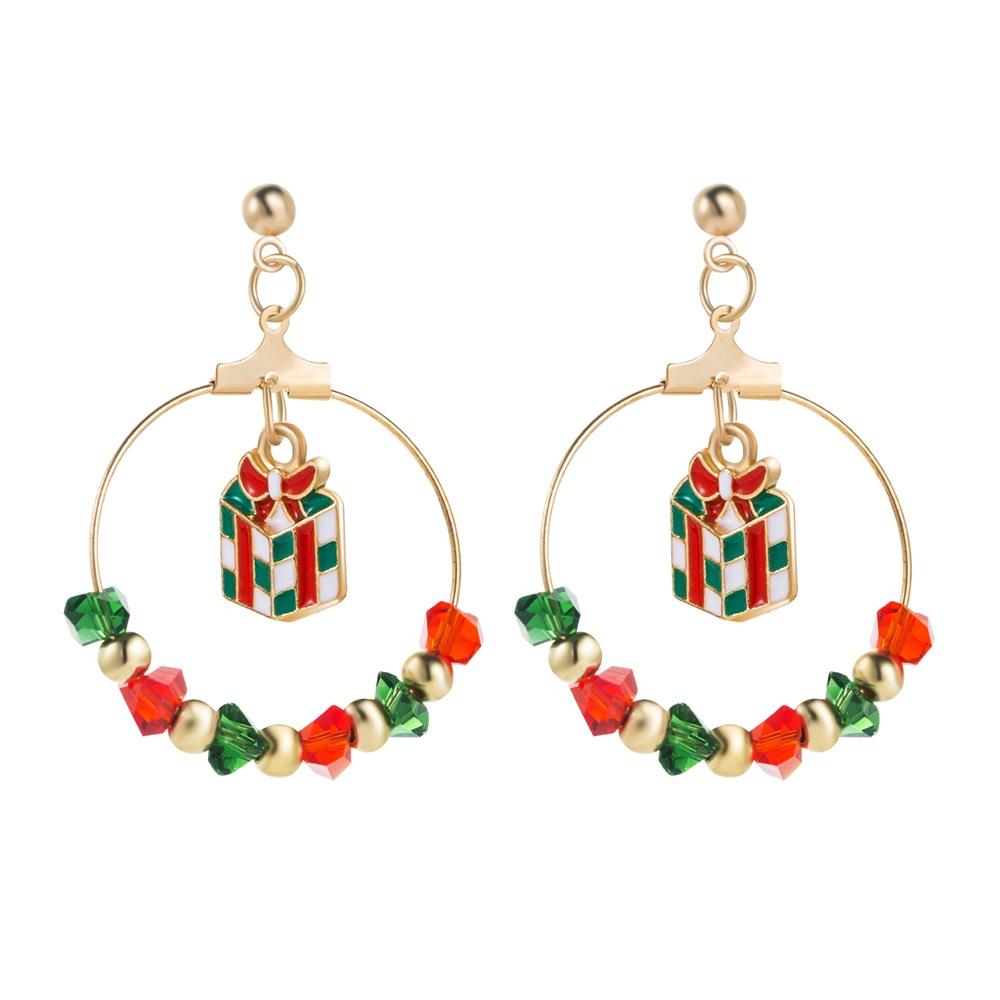 Рождественская серия сережек 2024 года, серьги с геометрическим узором в форме рождественской елки Санта-Клауса, модные и игривые серьги