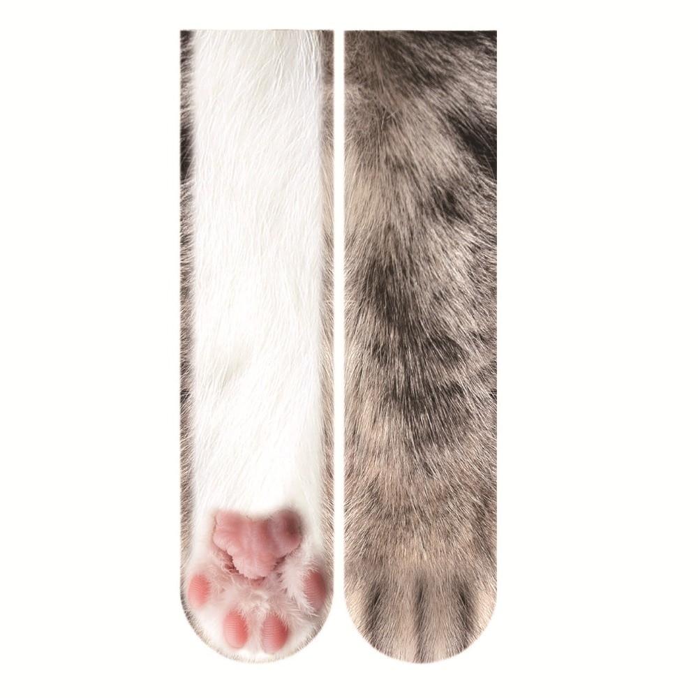Thicken 3D Print Animal Paw Socks Breathable Novelty Stocking Creative Thermal Calf Socks  Adult