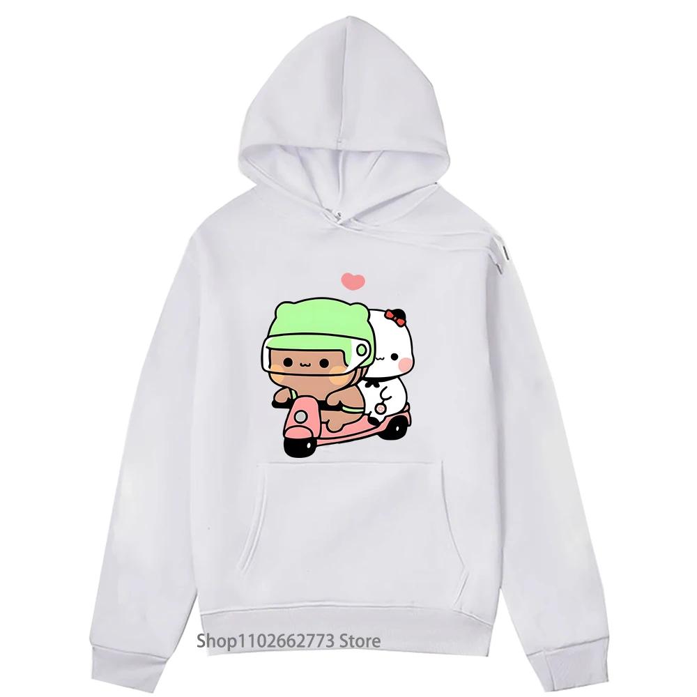 Толстовка с капюшоном Bubu and Dudu с рисунком медведя панды, женская одежда с принтом Kawaii, мужская одежда, весна