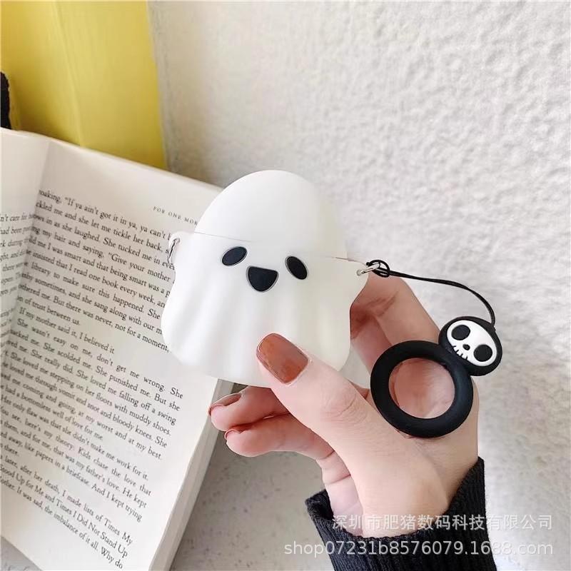 Светящийся призрак для защитного чехла AirPods мультяшное яблоко 1/1 поколение беспроводная bluetooth-гарнитура силиконовый мягкий чехол