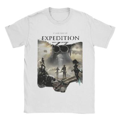 Clair Obscur Expedition 33 Игровая Футболка Мужская 100% Хлопок Футболка с Юмором Круглый Вырез Футболки С Коротким Рукавом Подарок на День Рождения