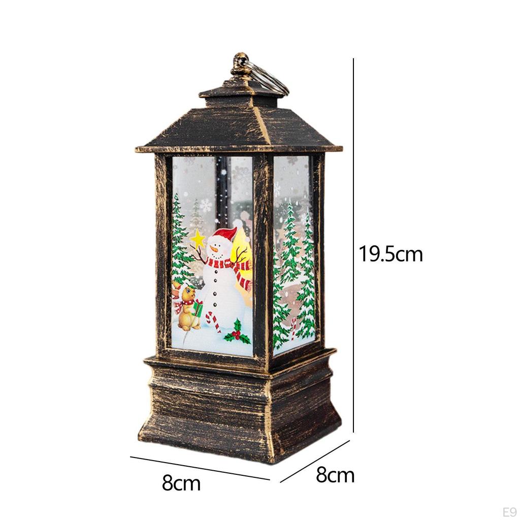 Christmas Hanging Lantern, Night Light, Desktop Lighting, 3x3x7.7 Inch Ornament