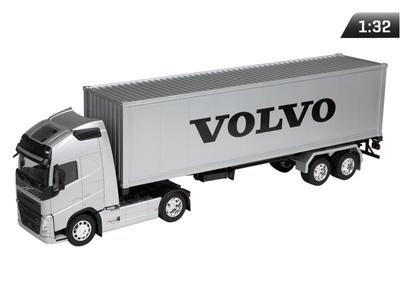 Модель 1:32, VOLVO FH, тягач серебристый - полуприцеп серебристый (C32691VOFHS)