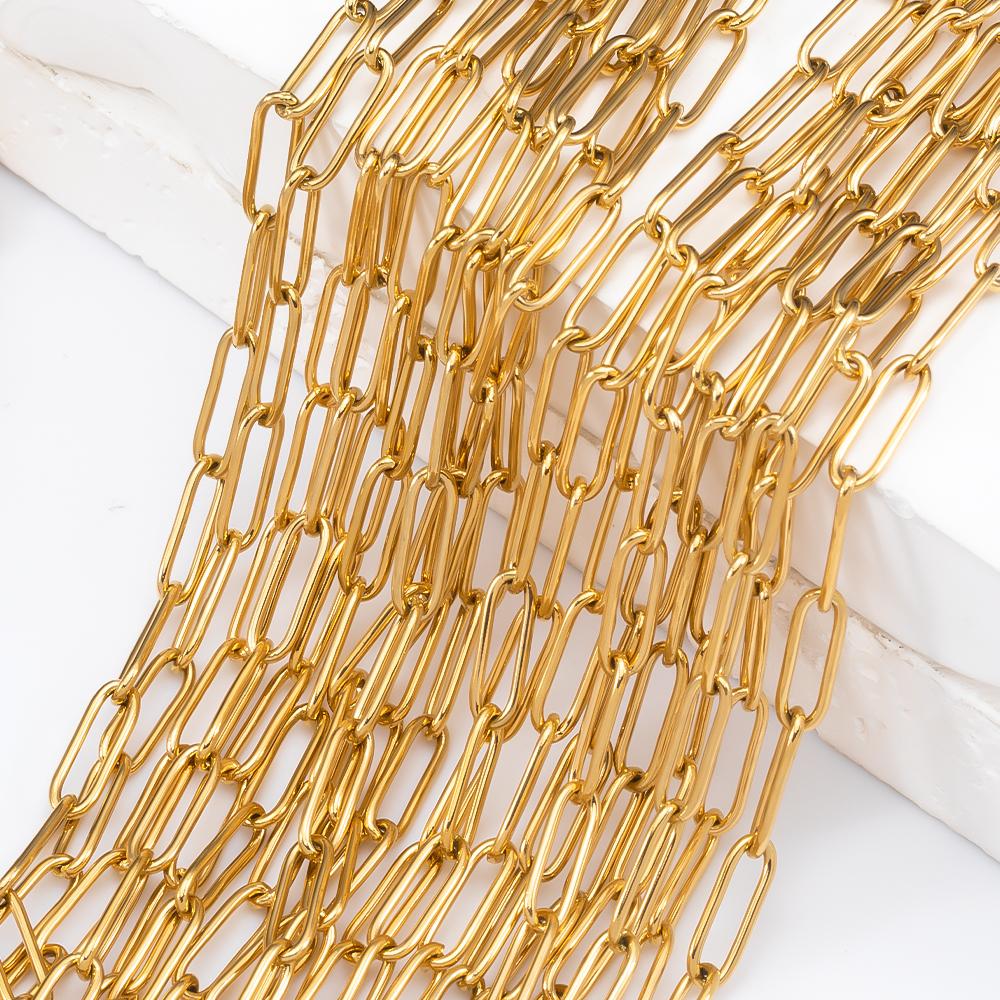 10pcs 5pcs 1pcs Stainless Steel Chain Hollow Frame Link Necklace Chains 5cm Extension Chain Lobster Clasp for DIY Jewelry Making