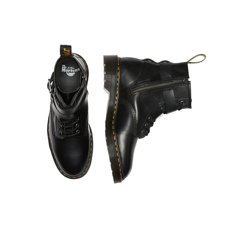 Dr. Martens Cristofor Leather Harness Lace Up Boots 'Black' 27485001