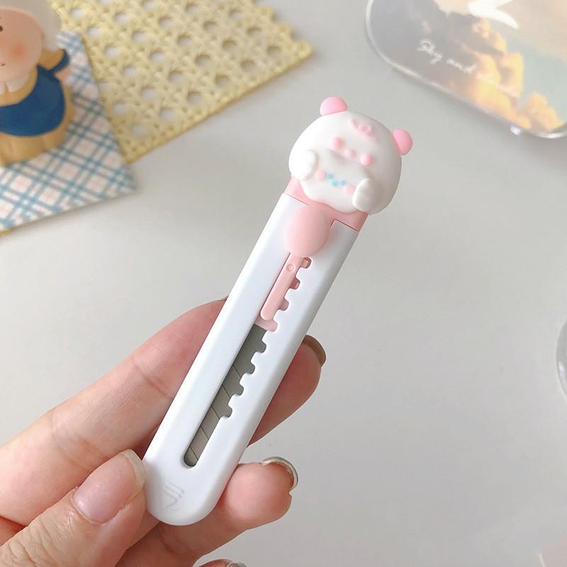 Универсальный нож Kawaii, мини-милый мультяшный нож с надписью, маленький Kawaii нож для коробок, портативный канцелярский нож, офисные аксессуары