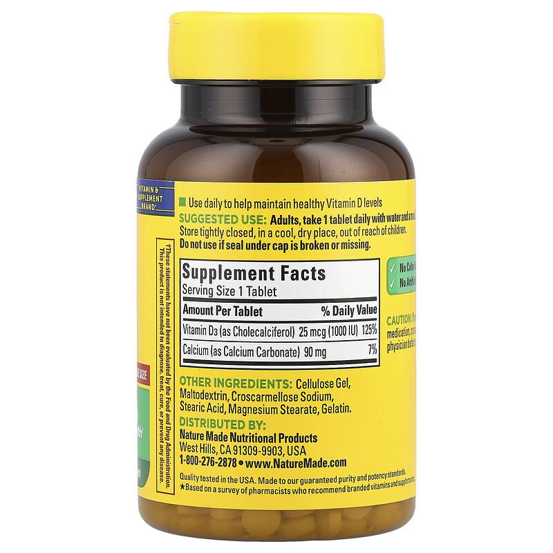 Vitamin D3, 25 mcg (1000 IU), 300 Tablets