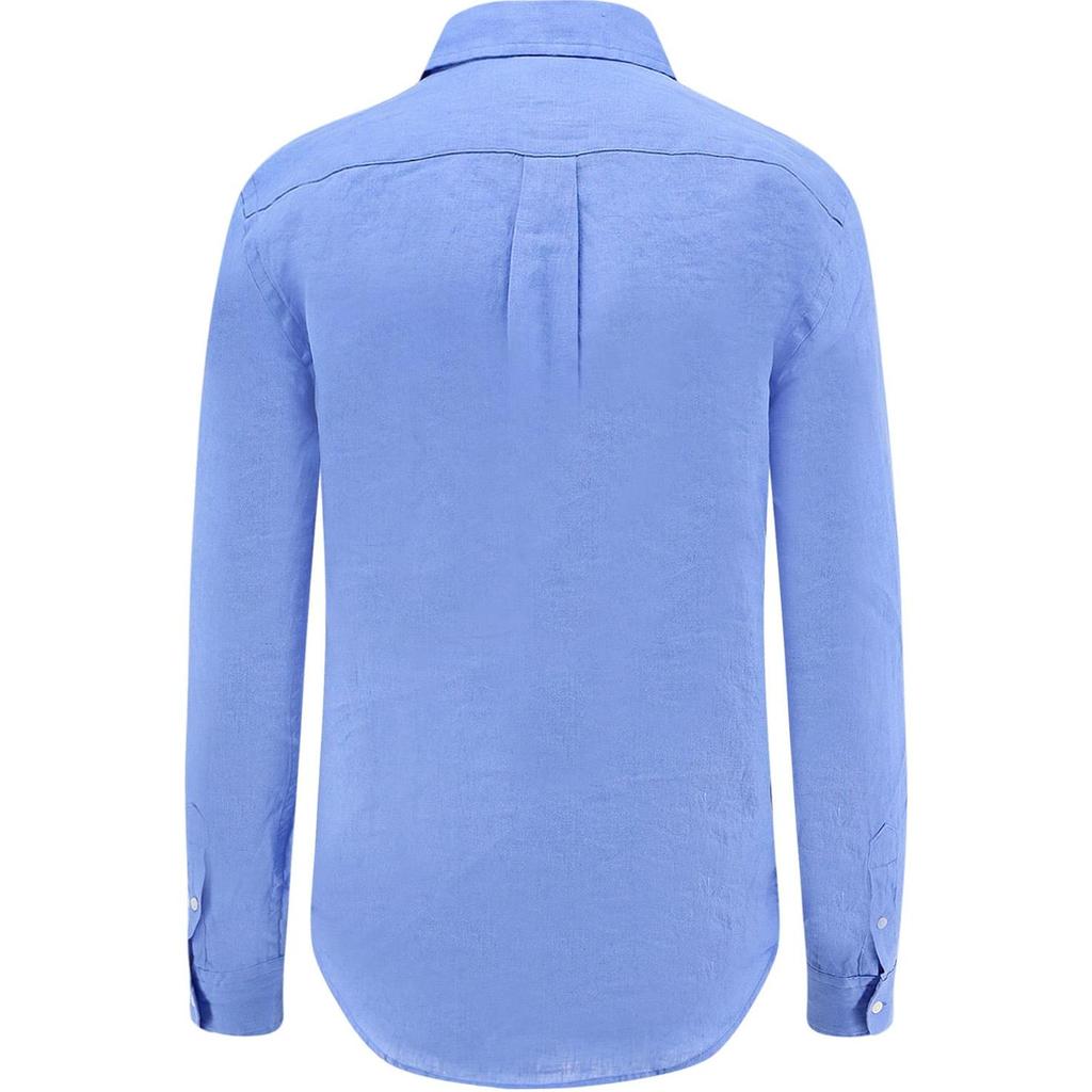 Polo Ralph Lauren Solid Point Collar Long Sleeve Shirt Women tops Blue 211970730-006