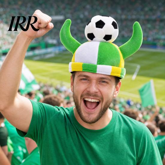 Photogenic Soccer Accessory Horn Hat, Funny Sports Themed Cheering Cap, Plush Eye-catching Football Hat Fan Headwear for Concerts, Game Day,