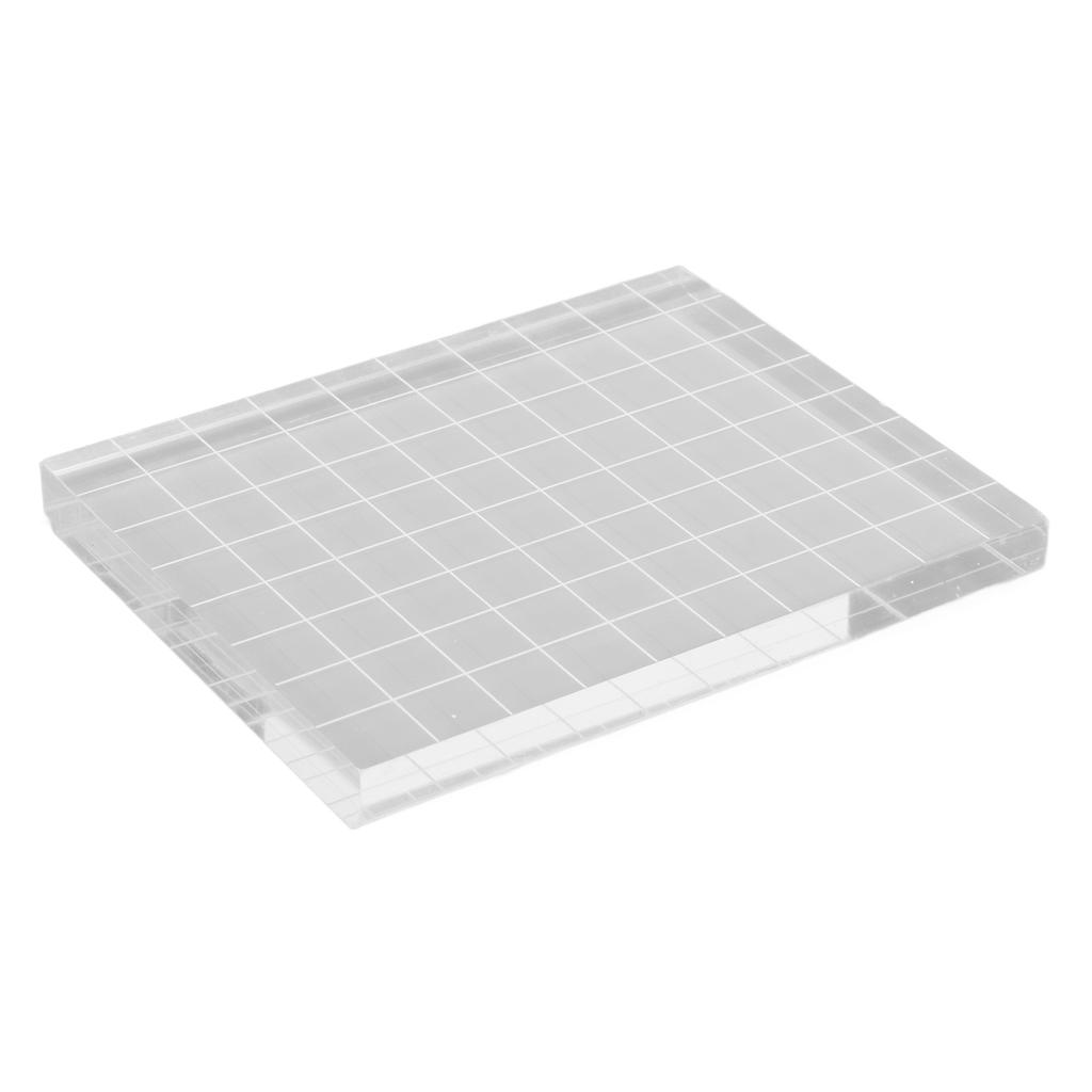 Acrylic Stamp Block Clear Lines Transparent Rigid DIY Clear Stamp Block for Cards Notebooks Diaries