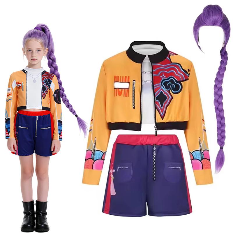 Girls Idol Stage Costume Kids Hip Hop Jazz Dance Outfit Crop Top Jacket Skirt Shorts Concert Performance Cosplay Suits