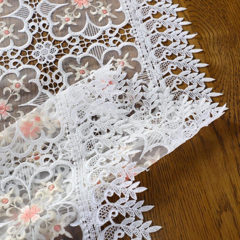 Proud Rose Lace Embroidery Table Runners TV Cabinet Cover Cloth Tea Table Flags Pastoral Table Cloths Wedding Table Decoration