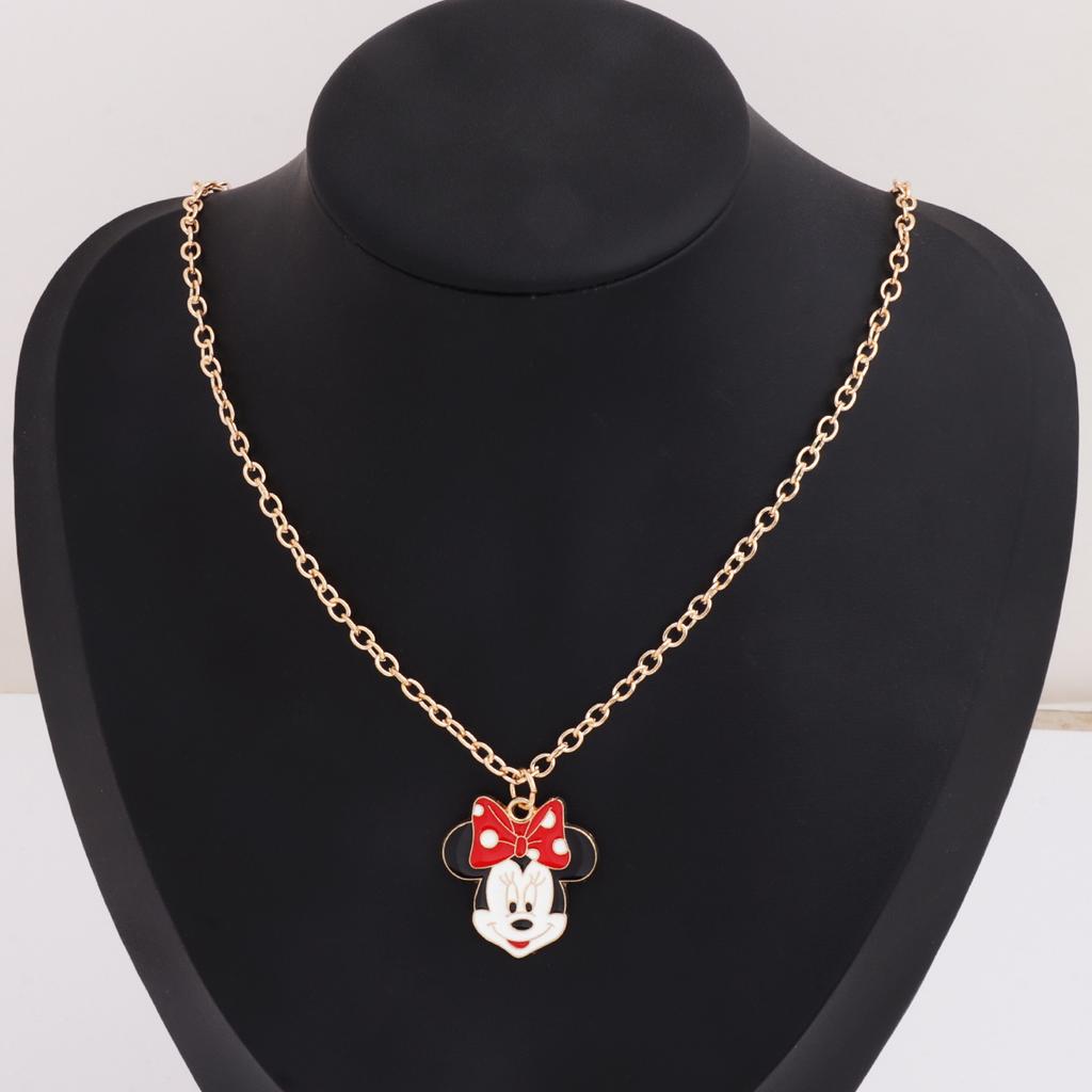 Cartoon Mickey Mouse Mickey Donald Duck Drip Oil Alloy Necklace Children's Fun Fashion Animation Student Sweater Chain Jewelry
