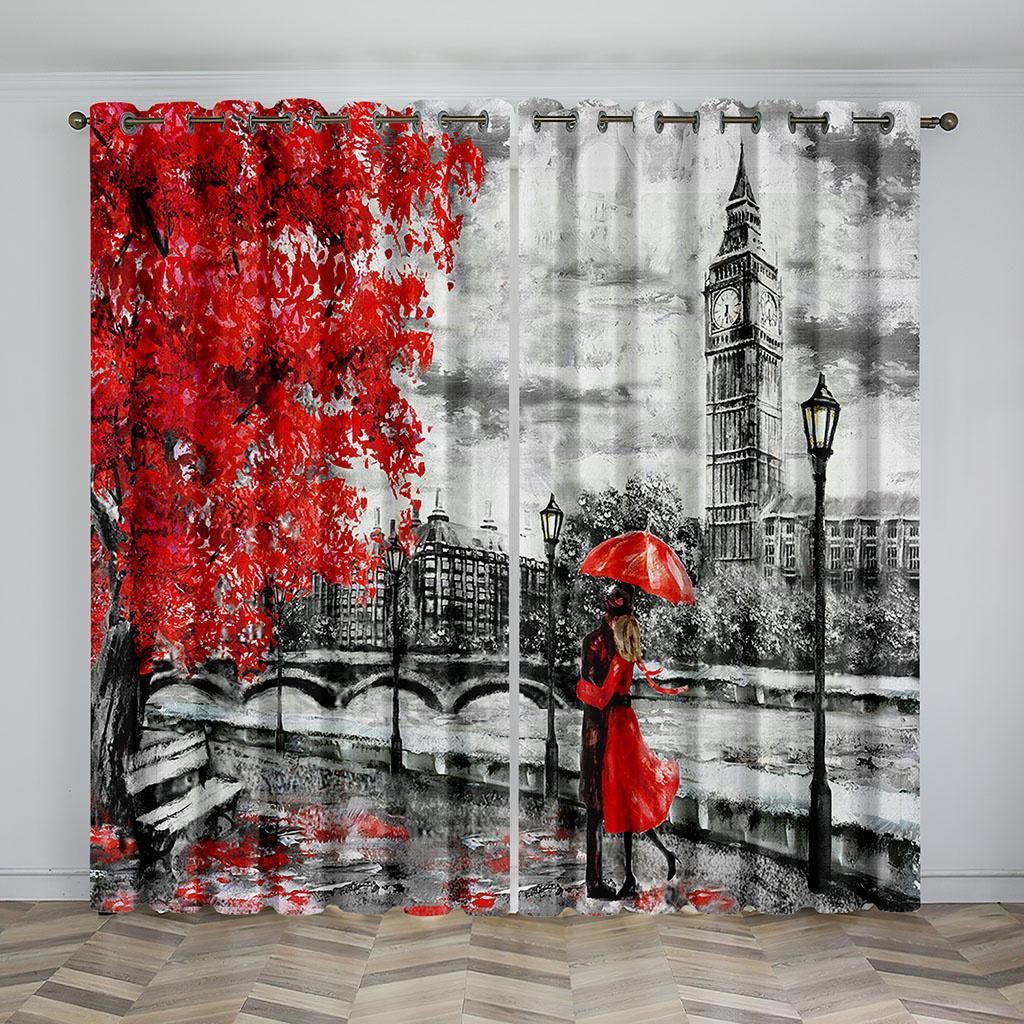 Париж Эйфелева башня Картина Шторы Романтичный Мэри Джем Хо Спальня Гостиная Кухня Балкон Окно Украшения 2 шт.