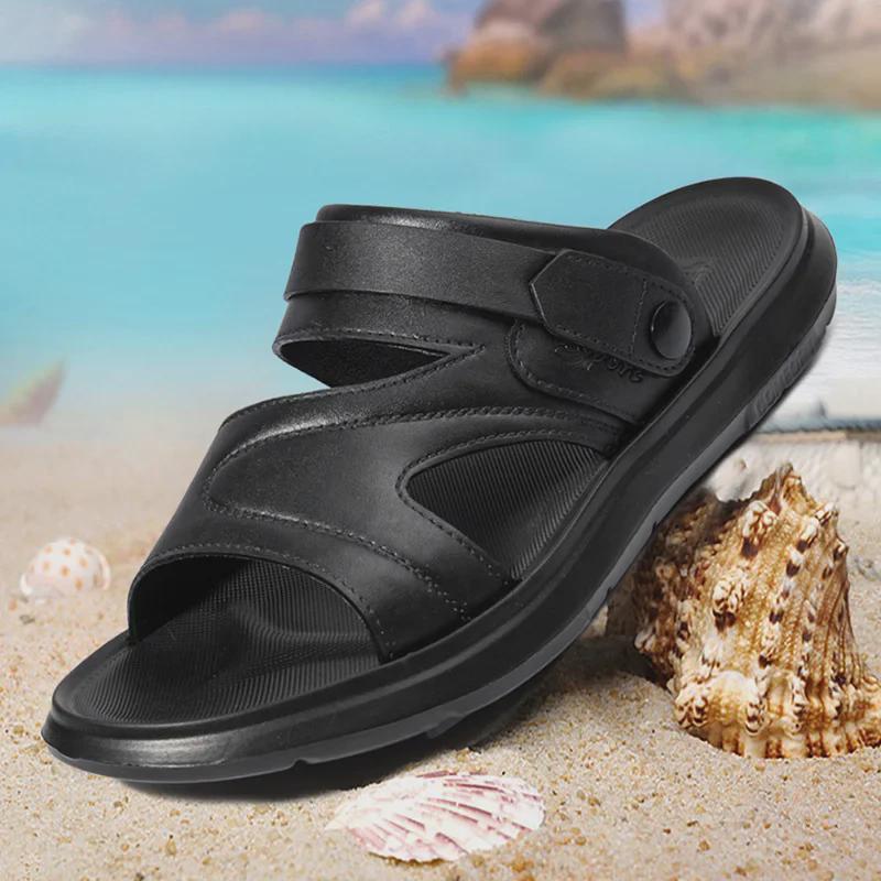Men's Dual-Use One-Piece Sandals & Slippers - Trendy Summer Style Dad Shoes