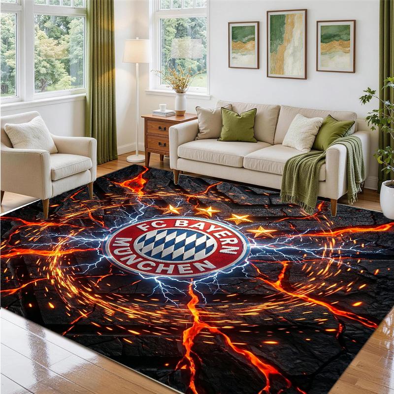Bayern Munich Design Crystal Velvet Rug Soft Decorative Mat for Bedroom Entrance