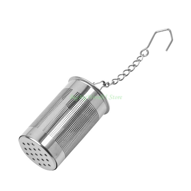 24TE Tea Infuser Strainer Stainless Steel Cylindrical Loose Spice Filter Tool