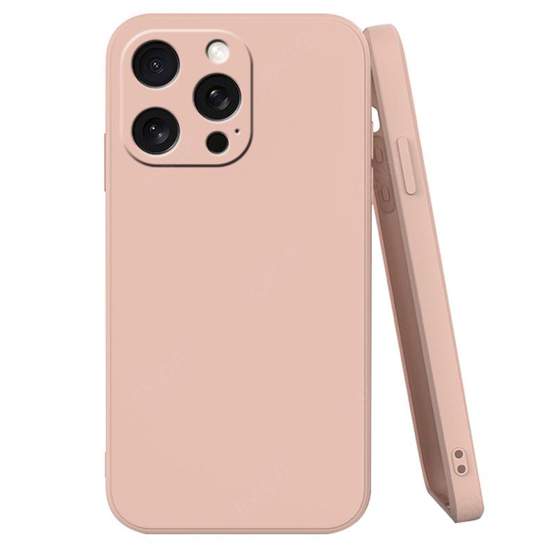 For iPhone 16 Pro Max Case Cover iPhone 16 Pro 15 Plus Capas Original Liquid Silicone Square Fundas iPhone 16 Pro Max Soft Cover